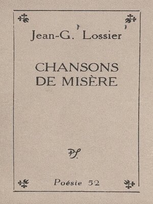 cover image of Chansons de misère